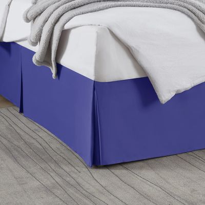 Box Pleated Bed Skirt Queen Size with 14 Inches Egyptian Cotton 60 x 80 Inches 1000 Thread Count Ultra Soft Cover Easy Fit Winkle & Fade Resistant - Royal Blue