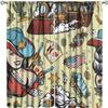 Cowgirl Blackout Window CurtainAmerican Western Old School Tattoo Style Wild West Cowboy Girl,Train,Sheriff Star Golden Horseshoe for Home Kitchen Restaurant Decoration Window Curtain 2Panel 72"W X 6 view 1