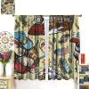 Cowgirl Blackout Window CurtainAmerican Western Old School Tattoo Style Wild West Cowboy Girl,Train,Sheriff Star Golden Horseshoe for Home Kitchen Restaurant Decoration Window Curtain 2Panel 72"W X 6 view 3