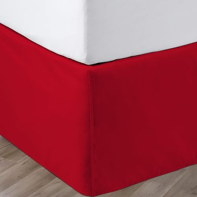 Box Pleated Bed Skirt California King Size with 14 Inches Egyptian Cotton 72 x 84 Inches 1000 Thread Count Ultra Soft Cover Easy Fit Winkle & Fade Resistant - Red