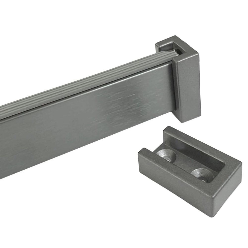 Chouden Heavy Duty Closet Bar for Hanging Clothes Aluminum,Silent Non-Slip Hangers Pole Wall Mounted Metal Closet Rods Clothes Hanger for Cloakroom Shower Balcony,Gray,45in/114.3cm