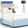 Box Pleated Bed Skirt Queen Size with 14 Inches Egyptian Cotton 60 x 80 Inches 1000 Thread Count Ultra Soft Cover Easy Fit Winkle & Fade Resistant - Sky Blue view 2