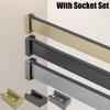 Chouden Heavy Duty Closet Bar for Hanging Clothes Aluminum,Silent Non-Slip Hangers Pole Wall Mounted Metal Closet Rods Clothes Hanger for Cloakroom Shower Balcony,Gold,61in/154.9cm view 2