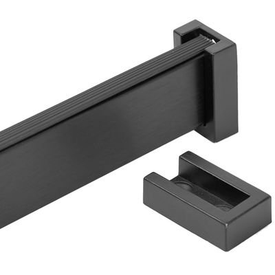 Chouden Heavy Duty Closet Bar for Hanging Clothes Aluminum,Silent Non-Slip Hangers Pole Wall Mounted Metal Closet Rods Clothes Hanger for Cloakroom Shower Balcony,Black,21in/53.3cm