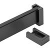 Chouden Heavy Duty Closet Bar for Hanging Clothes Aluminum,Silent Non-Slip Hangers Pole Wall Mounted Metal Closet Rods Clothes Hanger for Cloakroom Shower Balcony,Black,21in/53.3cm view 1