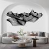 Abstract Wall Art, Abstract Line Wall Art, Large Metal Wall Hanging, Modern Wall Art, Metal Line Art Wall Decor, Contemporary Wall Sculpture, Living Room Wall Decor (Black, 27"x59"|68x150cm) view 1