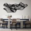 Abstract Wall Art, Abstract Line Wall Art, Large Metal Wall Hanging, Modern Wall Art, Metal Line Art Wall Decor, Contemporary Wall Sculpture, Living Room Wall Decor (Black, 27"x59"|68x150cm) view 2
