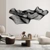 Abstract Wall Art, Abstract Line Wall Art, Large Metal Wall Hanging, Modern Wall Art, Metal Line Art Wall Decor, Contemporary Wall Sculpture, Living Room Wall Decor (Black, 27"x59"|68x150cm) view 3