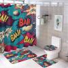 Brebasf Abstract City Graffiti Shower Curtain Colorful Cool Modern Comic Teen Print Bathroom Shower Curtain Set with Hooks view 1
