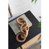 T2 CONCEPT 100% Teak Wood Decorative 5 Link Chain Sculpture, Natural Brown, Modern Minimalist, 19.5 x 4.5, Round Circle Design, for All Styles, Mantel, Coffee Table, Bookshelf, Home and Office view 1