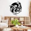 Metal Fish Wall Decor, Koi Fish Metal Wall Art, Yin Yang Decor, Feng Shui Sculpture, Betta Fish Wall Hanging, Wall Decor Bathroom, Living Room, Housewarming Gift (White, 16"x19"|41x47cm) view 2