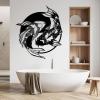 Metal Fish Wall Decor, Koi Fish Metal Wall Art, Yin Yang Decor, Feng Shui Sculpture, Betta Fish Wall Hanging, Wall Decor Bathroom, Living Room, Housewarming Gift (White, 16"x19"|41x47cm) view 3