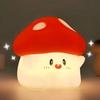 Daixinde Mushroom Night Light for Kids, Cute Squishy Silicone Mushroom Lamp, 50-Hour Rechargeable Bedside Nursery Light with Tap Control, 30-Min Auto-Off Timer, Kawaii Room Decor Gift for Girls view 1