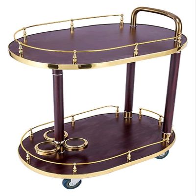 GRDDBZA Bar Serving Carts Business Restaurant Wine Cart, 2-Tier Serving Trolleys, Rolling Cart, Tea Cart, Easy to Move with 4 Wheels, Ideal for Kitchen, Living Room, Hotel, Wine/Tea Serving Cart(C)