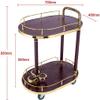 GRDDBZA Bar Serving Carts Business Restaurant Wine Cart, 2-Tier Serving Trolleys, Rolling Cart, Tea Cart, Easy to Move with 4 Wheels, Ideal for Kitchen, Living Room, Hotel, Wine/Tea Serving Cart(C) view 2