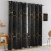 Abstract Honeycomb Curtains for Bedroom, Modern Black and Gold Geometric Hexagon Window Drapes, Grommet Thermal Insulated Blackout Curtains, for Living Room Bedroom Office (27.5"W x 63"L) x 2 view 2