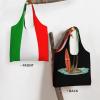 ASYG Cute Italy Flag Tote Bag Reusable Grocery Bags Foldable Washable Fashion Shopping Bags Gifts for Women Men view 4