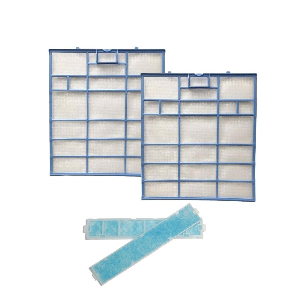 KOOFUR 2Pack Replacement Filter Compatible with Mitsubishi Electric U01 A01 100 Nano Platinum Mini Split Filter and MAC-408FT-E Filters No Frames, blue