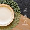 AHHFSMEI Paper Braided Round Placemats Set of 12 Natural Non-Slip Heat Resistant Table Mats for Dining Tables Woven Indoor & Outdoor Place mats(Green,12) view 3