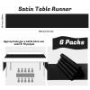 6 Pack Black Table Runners 12 x 108 Inch, Rectangular Smooth Satin Silk Table Runner for Wedding, Banquet, Birthday Party Decoration view 2