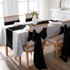 6 Pack Black Table Runners 12 x 108 Inch, Rectangular Smooth Satin Silk Table Runner for Wedding, Banquet, Birthday Party Decoration view 3