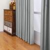 100% Blackout 4 in 1 Curtain,2 Panels Polyester Window Panels for Living Room Bedroom, Rod Pocket Flat Hooks Back Tab Hook Belt Sliding Door Insulation Curtains (34Wx96L,Blue Gray) view 4