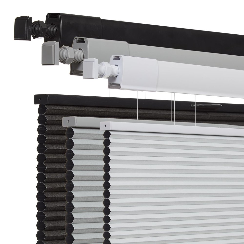 No Drill No Tools Cellular Shades for Windows, Top Down Bottom Up Honeycomb Blinds, Blackout Cordless Window Blinds for Indoor Windows, Easy to Install,Blackout-white42.5" W X 64" H