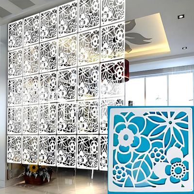 12Pcs,HAILM DIY Hanging Room Divider, Partitions Panels Screen PVC, Room Dividers Floor to Ceiling for Decorating Bedding, Dining, Study and Sitting-Room (White)
