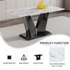 5 Piece Dining Table Set, Kitchen Table and Chairs Set for 4, 63'' Rectangular Dining Table With 0.4" Tempered Glass Tabletop and MDF V-Shaped Bracket&Black Base, 4 PU Leather Chairs for Dining Room. view 4
