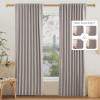 100% Blackout 4 in 1 Curtain,2 Panels Polyester Window Panels for Living Room Bedroom, Rod Pocket Flat Hooks Back Tab Hook Belt Sliding Door Insulation Curtains (100Wx106L,Rock Gray) view 1