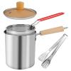 Deep Fryer Pot, Stainless Fry Pot Features Heavy Welded Handle Stainless Lid and Stainless Perforated Basket, Japanese Tempura Fryer for Frying Fish Shrimp Chicken and Fries view 1