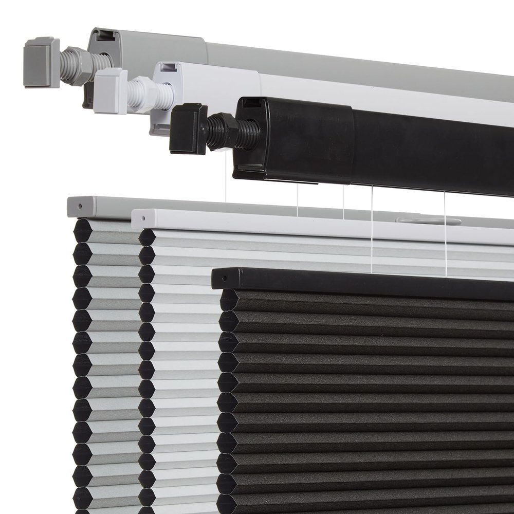 No Drill No Tools Cellular Shades for Windows, Top Down Bottom Up Honeycomb Blinds, Blackout Cordless Window Blinds for Indoor Windows, Easy to Install,Blackout-black42 W X 80" H