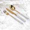 Gold flatware set for 12-36 pieces premium 18/10 stainless steel cutlery set, diamond handle flatware set for dining, knife fork spoon set,dishwasher safe view 1