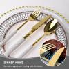 Gold flatware set for 12-36 pieces premium 18/10 stainless steel cutlery set, diamond handle flatware set for dining, knife fork spoon set,dishwasher safe view 3