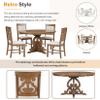 5-Piece Retro Functional Dining Set for 4, Farmhouse Style Round Extendable Dining Table with a 16-inch Leaf and 4 Upholstered Chairs for Dining Room and Kitchen (Walnut) view 3
