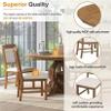 5-Piece Retro Functional Dining Set for 4, Farmhouse Style Round Extendable Dining Table with a 16-inch Leaf and 4 Upholstered Chairs for Dining Room and Kitchen (Walnut) view 4