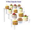 Himilucky 4 Tier Acrylic Display Riser, Clear Perfume Organizer Stand, Cupcake Stand Holder, Dessert Table Display Shelf, Skin Care Organizer for Decoration and Organizer view 2