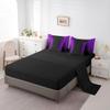 Feelyou Geometric Abstract Ombre Comforter Set with Sheets Kids Teens Purple and Black Striped Bedding Bed Set Decor Modern Fashion Bed in a Bag Bedroom Collection Queen Size view 2