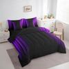 Feelyou Geometric Abstract Ombre Comforter Set with Sheets Kids Teens Purple and Black Striped Bedding Bed Set Decor Modern Fashion Bed in a Bag Bedroom Collection Queen Size view 3