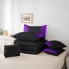 Feelyou Geometric Abstract Ombre Comforter Set with Sheets Kids Teens Purple and Black Striped Bedding Bed Set Decor Modern Fashion Bed in a Bag Bedroom Collection Queen Size view 4