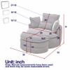 38" W Oversized Swivel Barrel Chair - Corduroy Circle Swivel Accent Chairs with Moon Storage Ottoman, Modern Round Accent Chair with 4 Pillows, Lounger Upholstered Armchair for Living Room (Orange) view 2