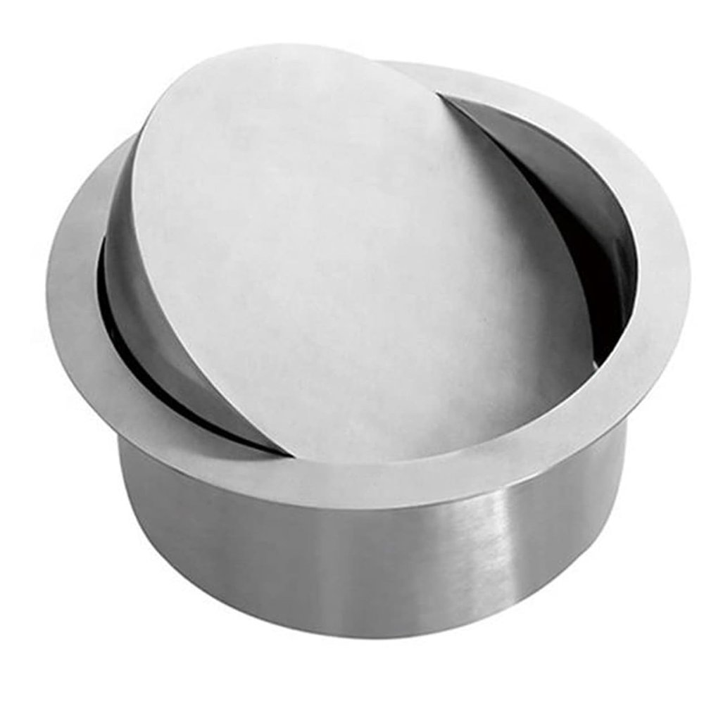 JTWWDM Drop-in Trash Chute, Round Built-in Countertop Waste Trash Chute Grommet, 304 Stainless Steel Kitchen Hidden Trash Can Lid Small Waste Bucket,170mm