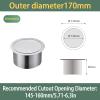 JTWWDM Drop-in Trash Chute, Round Built-in Countertop Waste Trash Chute Grommet, 304 Stainless Steel Kitchen Hidden Trash Can Lid Small Waste Bucket,170mm view 2