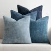 MIULEE Pack of 4 Couch Throw Pillow Covers 16x16 Inch Neutral Blue Soft Decorative Chenille Pillow Covers Farmhouse Accent Cushion Covers for Boho Western Spring Coastal Decor Sofa Bed Living Room view 1