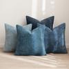 MIULEE Pack of 4 Couch Throw Pillow Covers 16x16 Inch Neutral Blue Soft Decorative Chenille Pillow Covers Farmhouse Accent Cushion Covers for Boho Western Spring Coastal Decor Sofa Bed Living Room view 4