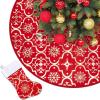 NGUOYYUTT Christmas Tree Group Christmas Tree Tree Skirt Tree Bottom Apron Christmas Holiday Decoration, 122cm, Red view 1