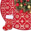 NGUOYYUTT Christmas Tree Group Christmas Tree Tree Skirt Tree Bottom Apron Christmas Holiday Decoration, 122cm, Red view 3