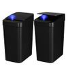 QSFWCSM 2 Pack Bathroom Trash can,Smart Touchless Trash Can,Automatic Motion Sensor Trash Bin with Lid,2.4 Gallon Garbage Can, Kitchen, Bathroom, Office, Bedroom Trash can (Black+Black) view 1