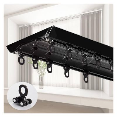 HDYZJQ Aluminum Double Track Curtain Rods for Windows, 8 12 16 20 24 30 40 50ft Ceiling Mounting Curtain Conjoined Double Track Rails, for Kids Room/Bathroom/Bedroom Privacy Protection(14ft/4.25m)