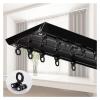 HDYZJQ Aluminum Double Track Curtain Rods for Windows, 8 12 16 20 24 30 40 50ft Ceiling Mounting Curtain Conjoined Double Track Rails, for Kids Room/Bathroom/Bedroom Privacy Protection(14ft/4.25m) view 1
